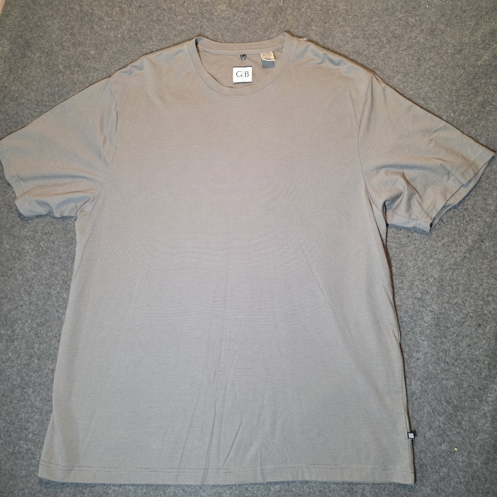 Geoffrey Beene Shirt Mens 2XL Gray Solid Crew Neck Soft Knit Tee Basic 339